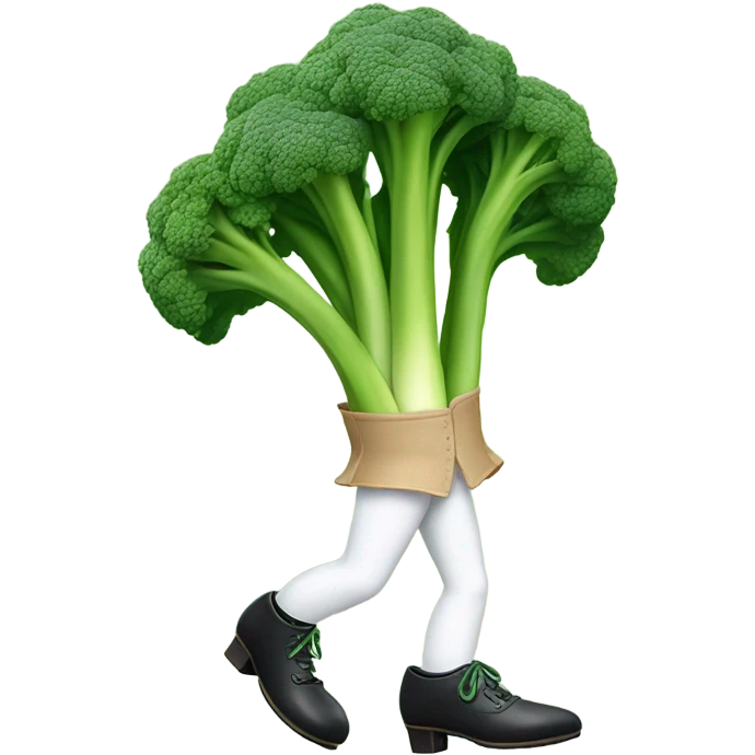 little broccolini dancing with tap shoes emoji