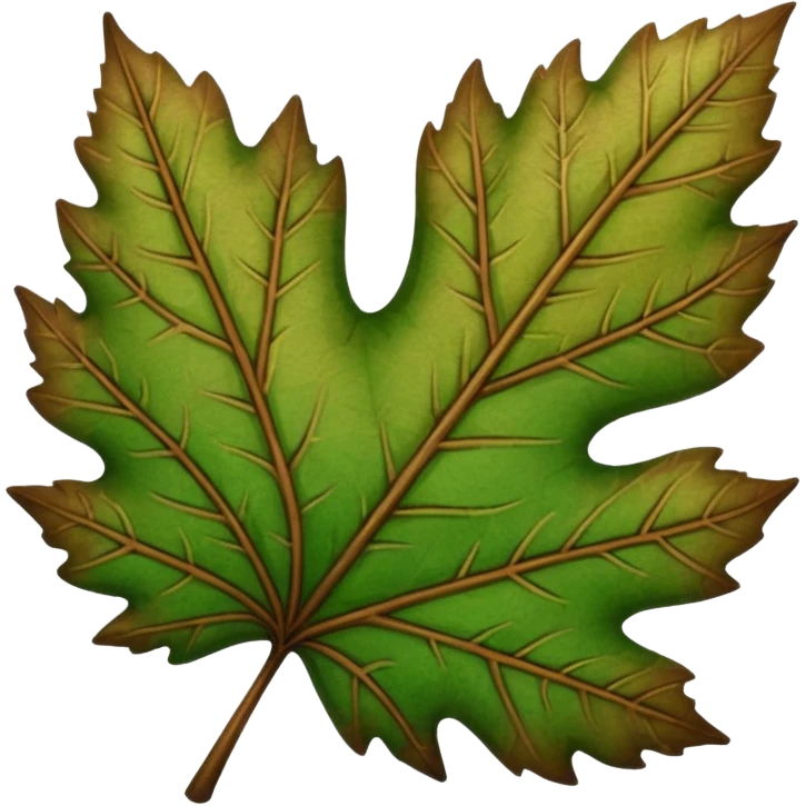 brown and green leaf  emoji
