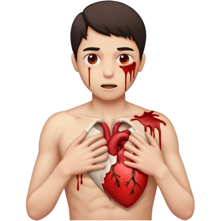 Rip heart out of chest person emoji