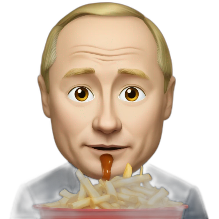 Putin eating poutine from Canada emoji