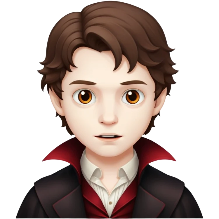 vampire boy with wavy medium brown hair emoji
