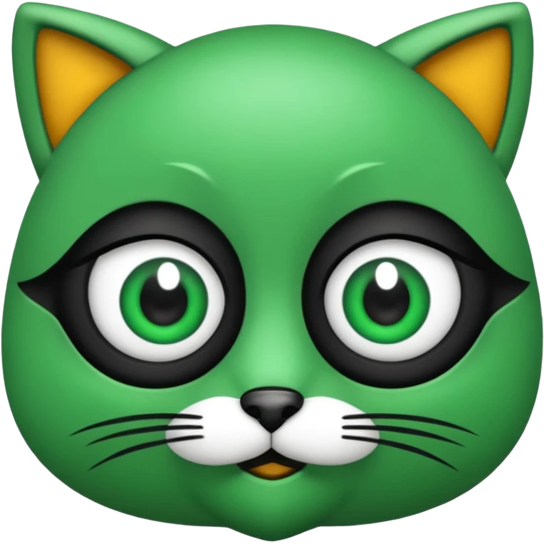 Gata con ojos verdes y negro emoji
