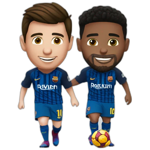 messi abrazandoze con cristiano ronaldo emoji