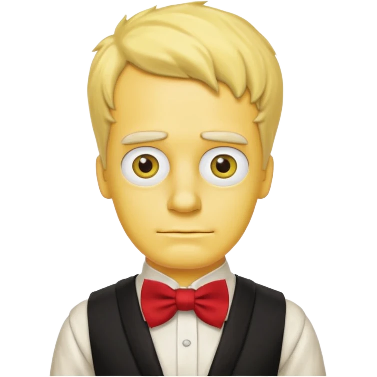 simpson guy, wearing Roman ancient custome, red bow tie emoji