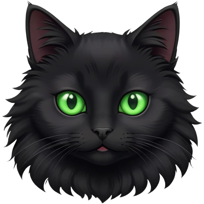 Playful black cat with green eyes emoji