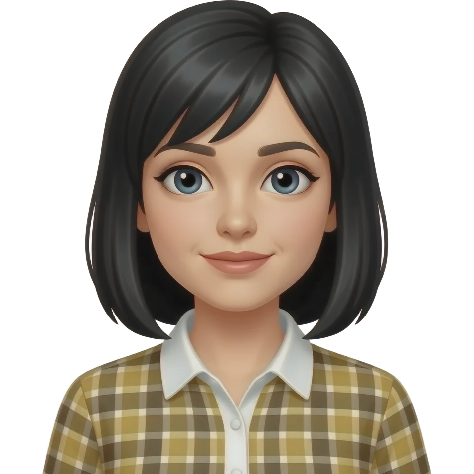Girl with black hair in ford mustang 1968 coupe emoji