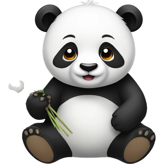 Panda eating cotton candu emoji