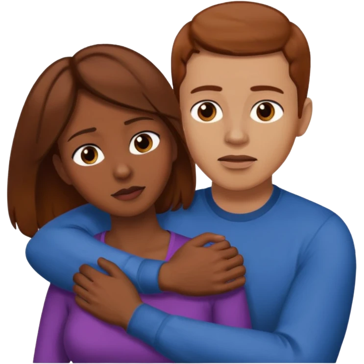Une homme châtain possessif qui essaye d’attraper le cou de sa femme brune emoji