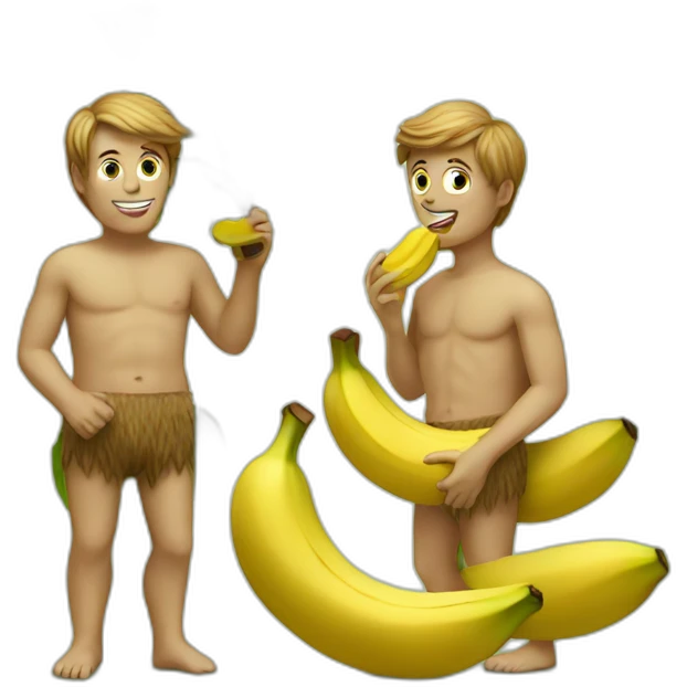adam and eve eating banana emoji