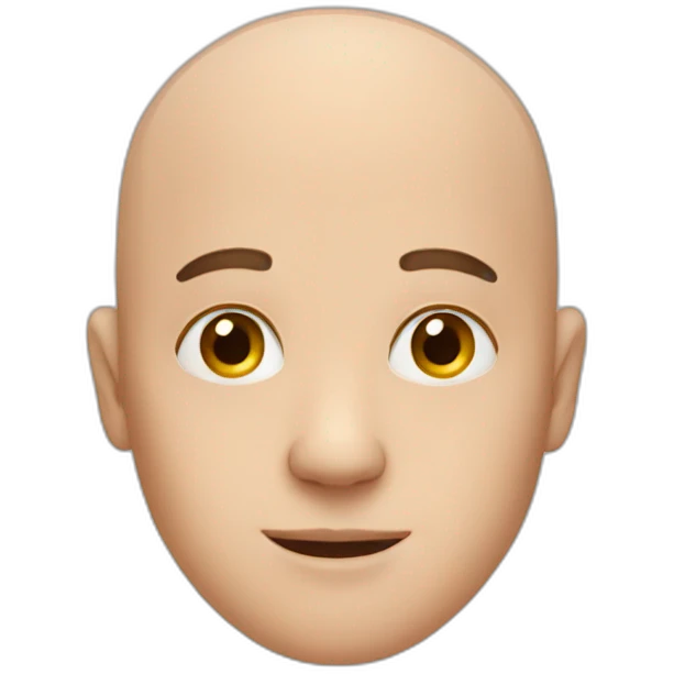 Bald man with heart emoji