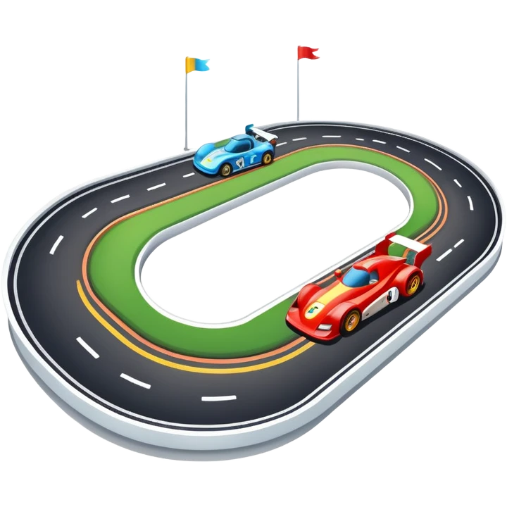 race track with racing cars emoji