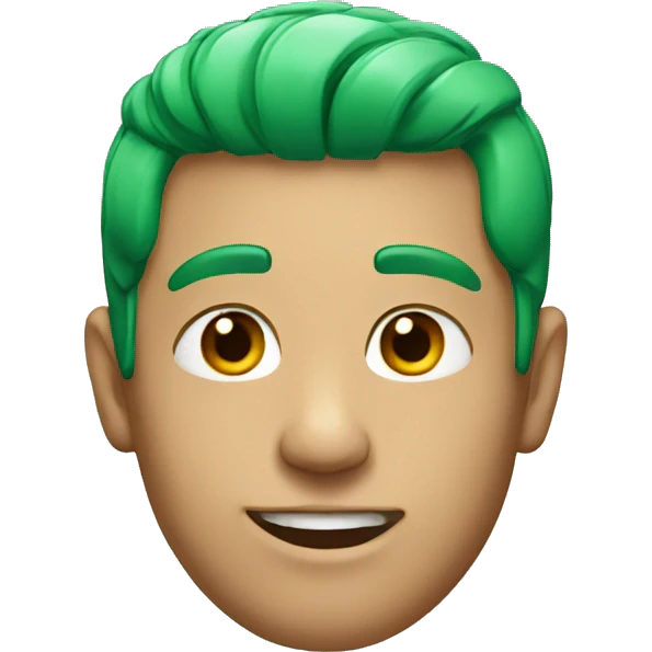 male portrait with green hair emoji
