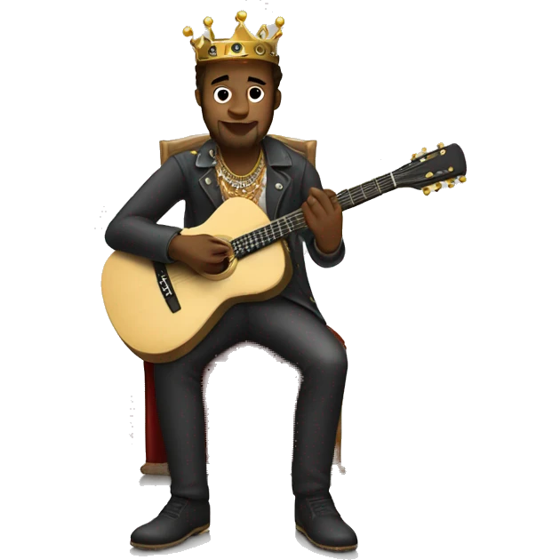 king playing guitar sitting on a Thorne emoji
