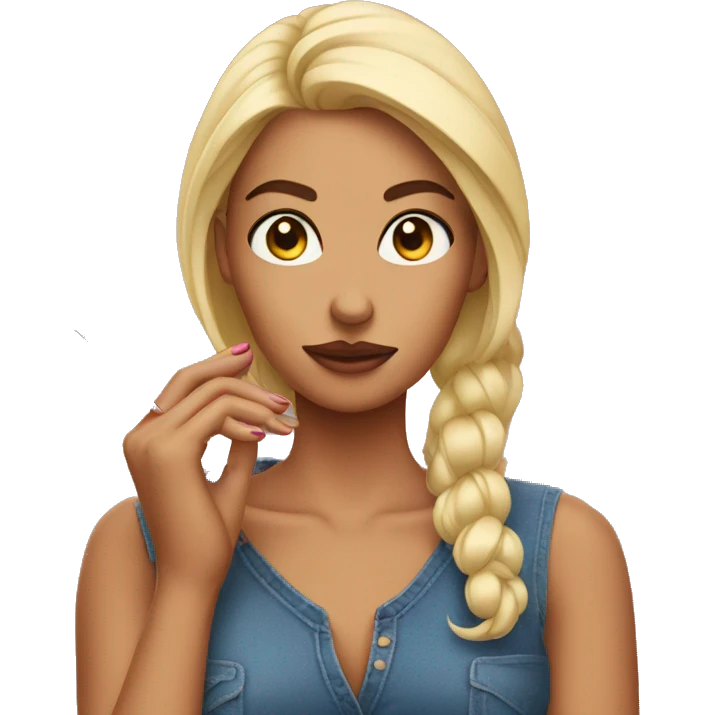 Side eye checking nails  emoji
