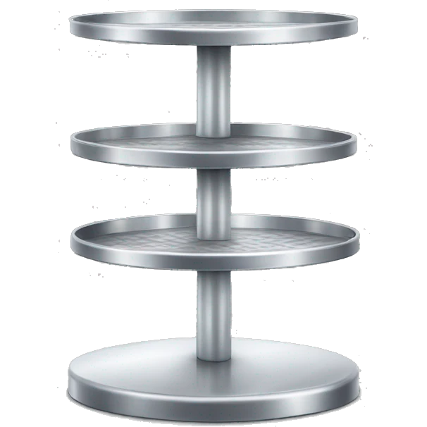 Realistic metallic silver pastry stand isolated  emoji