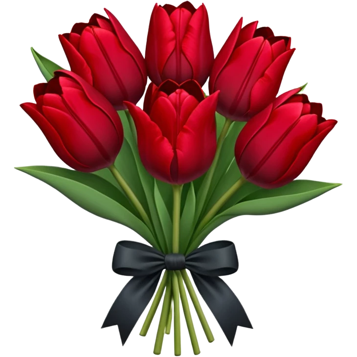 Dark red tulip bouquet emoji