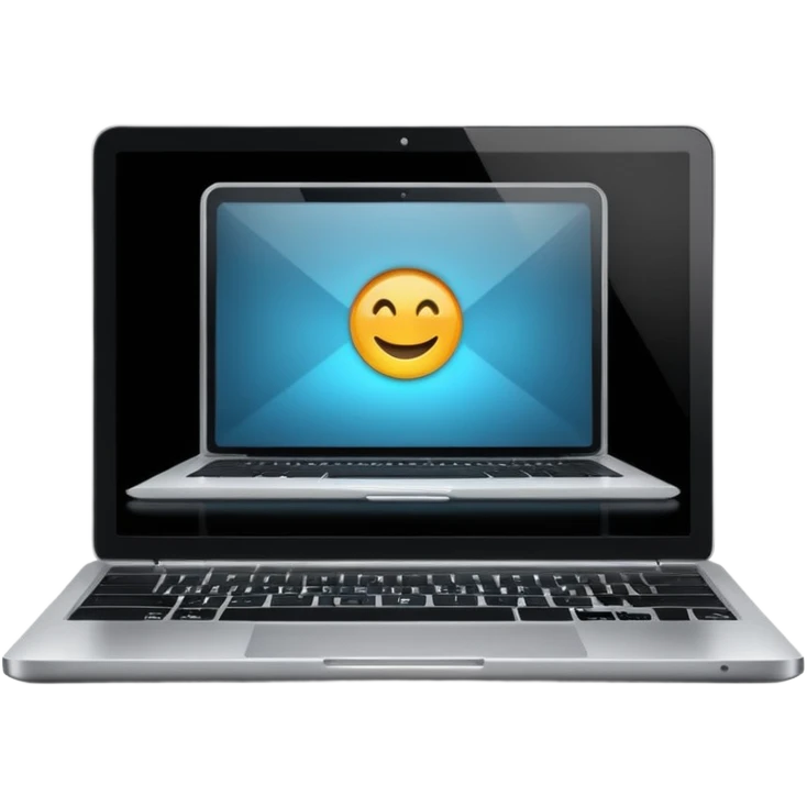 a laptop with a website opened on it emoji