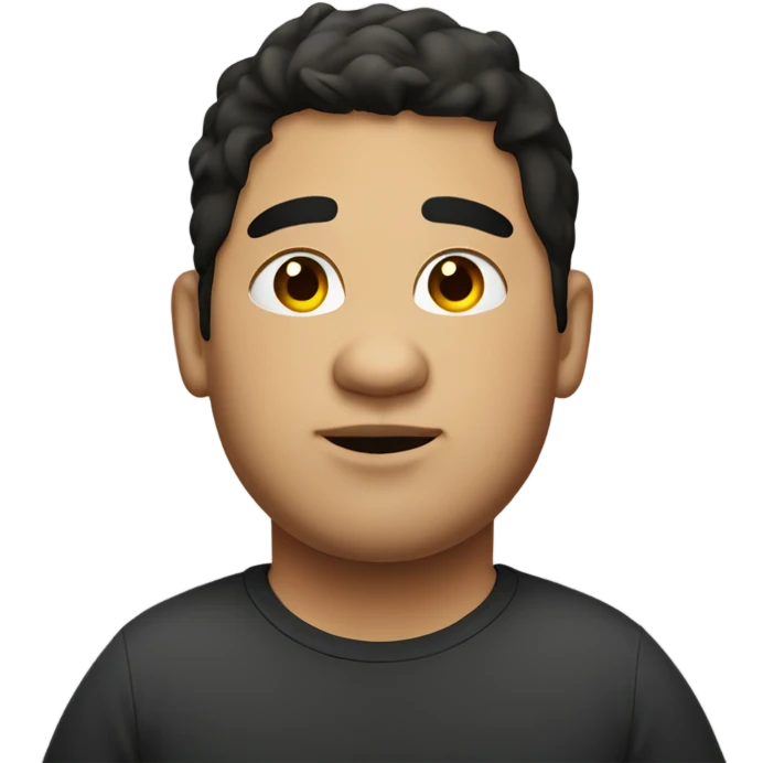 Fat young man with dark hair emoji