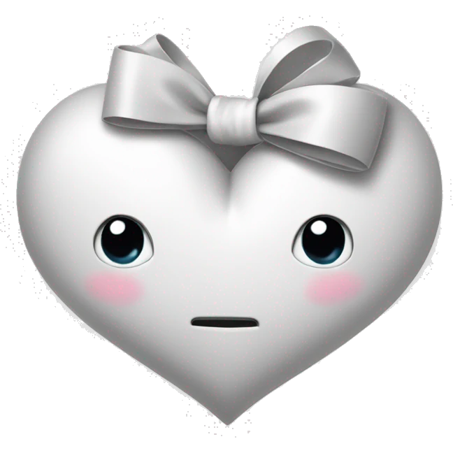 White heart with a bow emoji