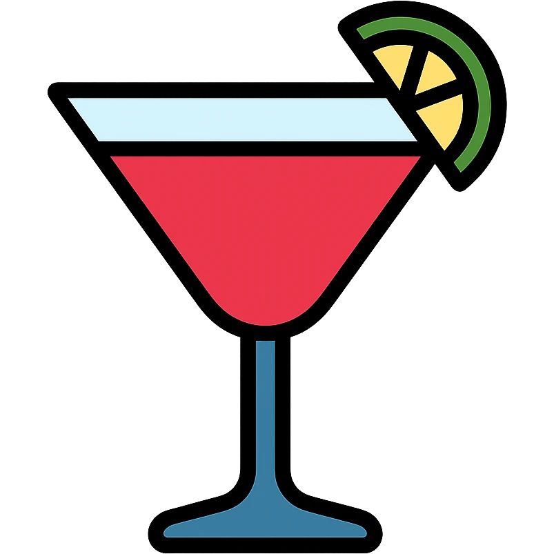 cosmopolitan cocktail in a martini glass, vibrant color emoji