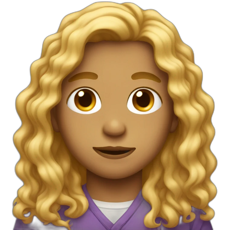 boy with tied long wavy hair emoji