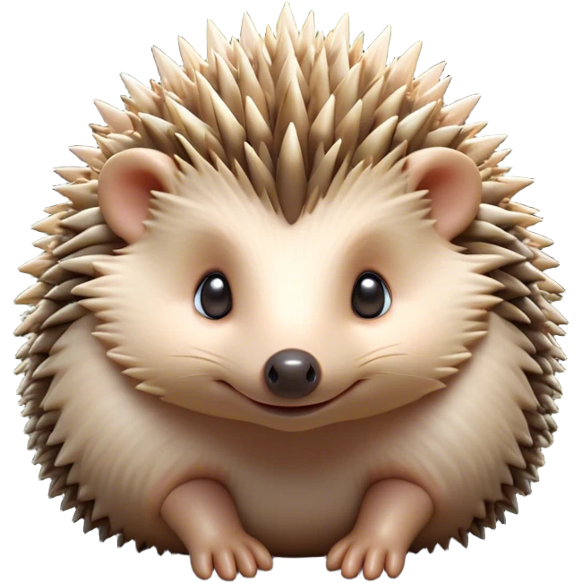 Cinematic Adorably Cute Hedgehog Portrait Emoji, Poised with a round, spiky yet cuddly body and bright, curious eyes peeking from beneath a soft array of quills, Simplified yet irresistibly adorable features, highly detailed, glowing with a warm, gentle forest glow, high shine, lively and endearing, stylized with an air of woodland cuteness, soft glowing outline, capturing the essence of a playful hedgehog that appears ready to scurry out of the screen with delightful charm! emoji