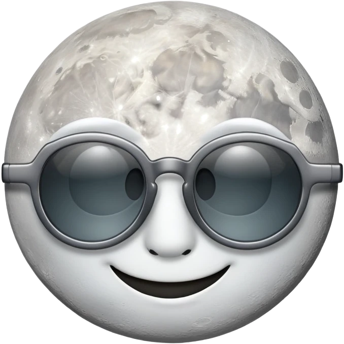 The moon is smiling with smokey glasses. emoji