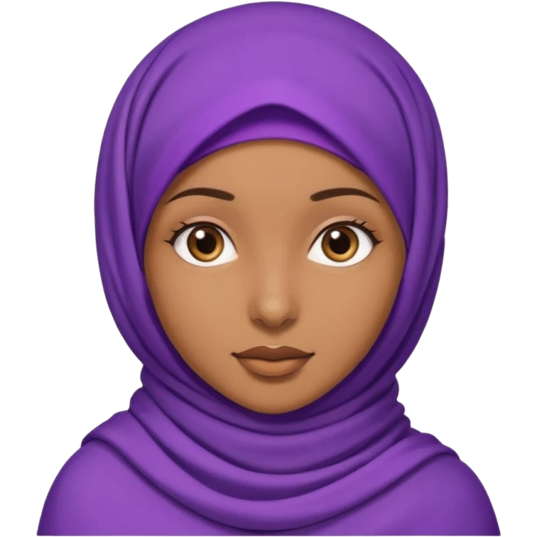 Brownskin girl with purple hijab emoji