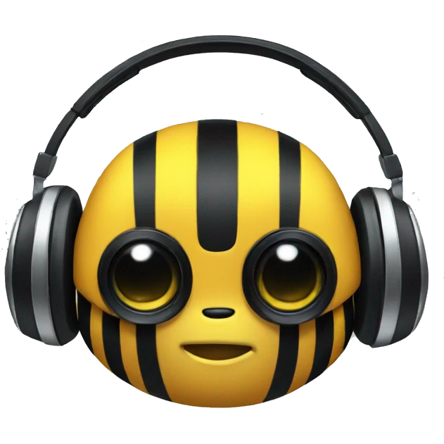 Bumblebee with headphones emoji