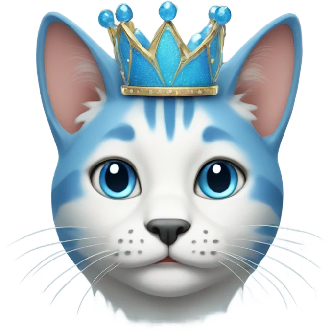 Blue cat wearing a crown  emoji