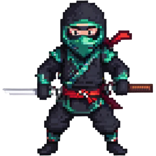 masked ninja in action pose emoji