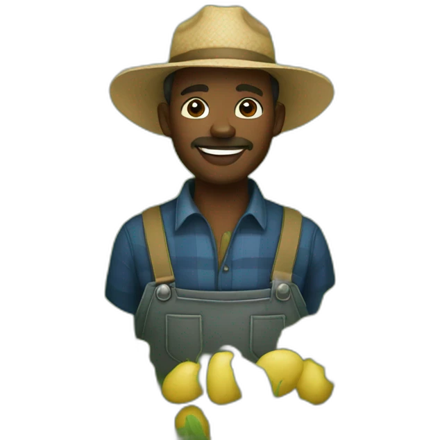 Black farmer emoji