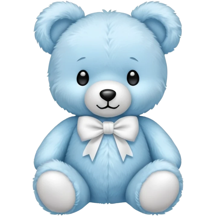Light blue teddy with white bow emoji