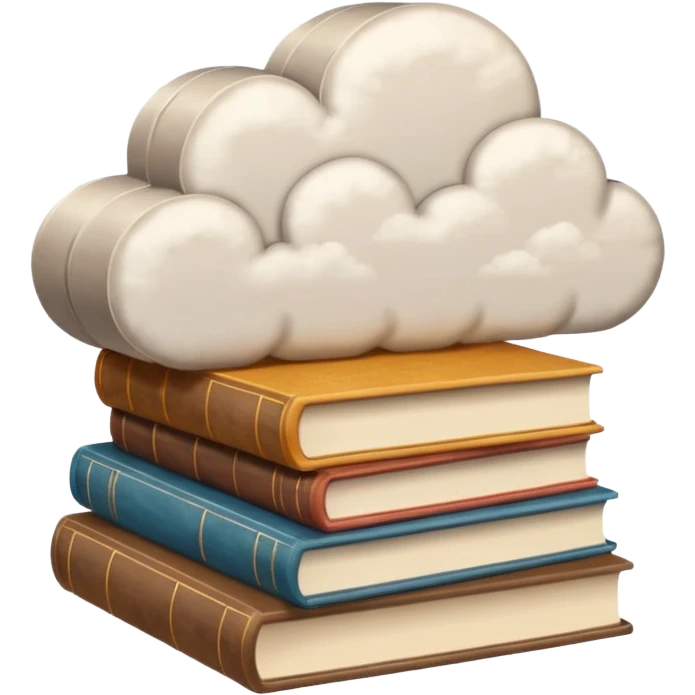 A cloud of books emoji
