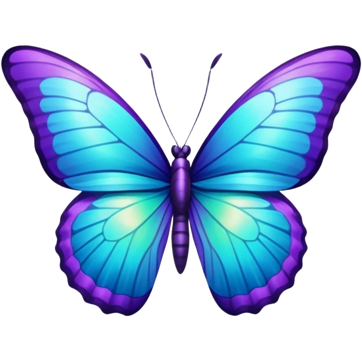 glitter purple and cian buttlerfly emoji