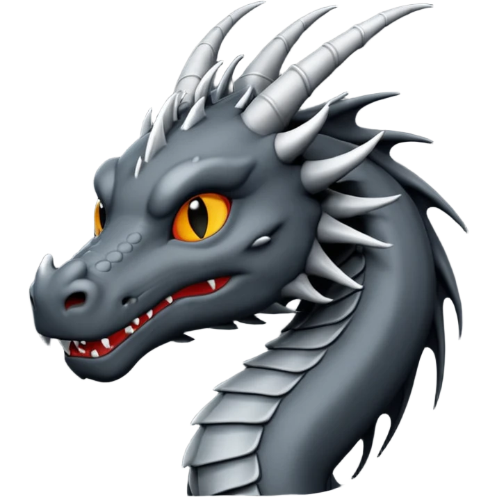 iOS emoji, minimal dragon symbol, dark fantasy, line icon emoji