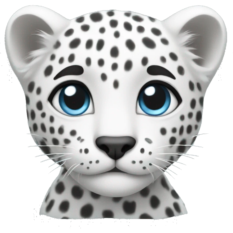 white mini leopard with light blue eyes emoji