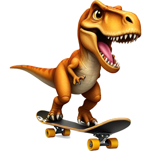 T-Rex on a skateboard emoji