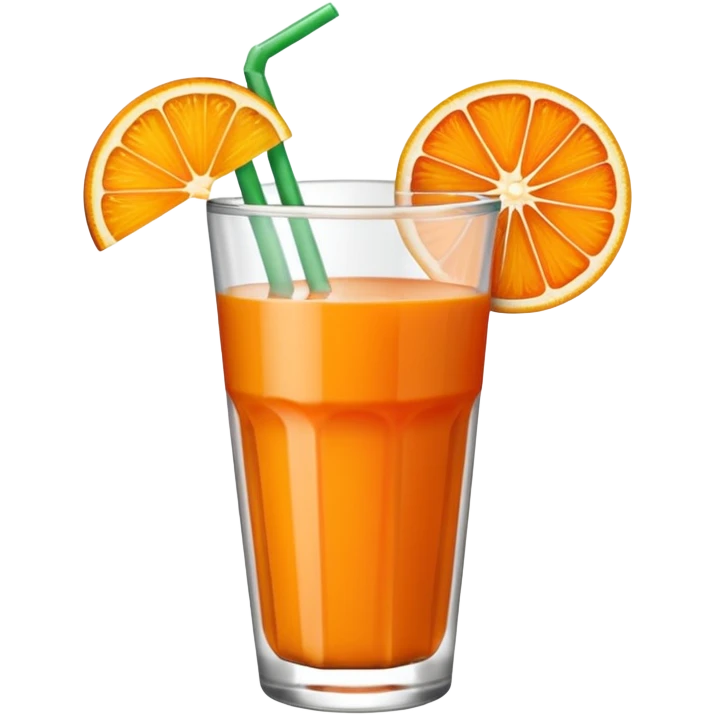 Ícone minimalista de copo com suco. Um canudinho e uma rodela de laranja. emoji