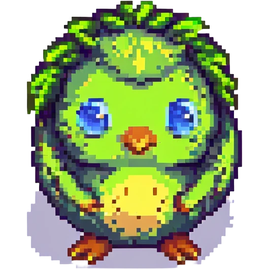 cute lively kiwi with face, arms and legs, pixel art style emoji