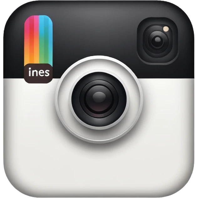 Black and white Instagram logo emoji