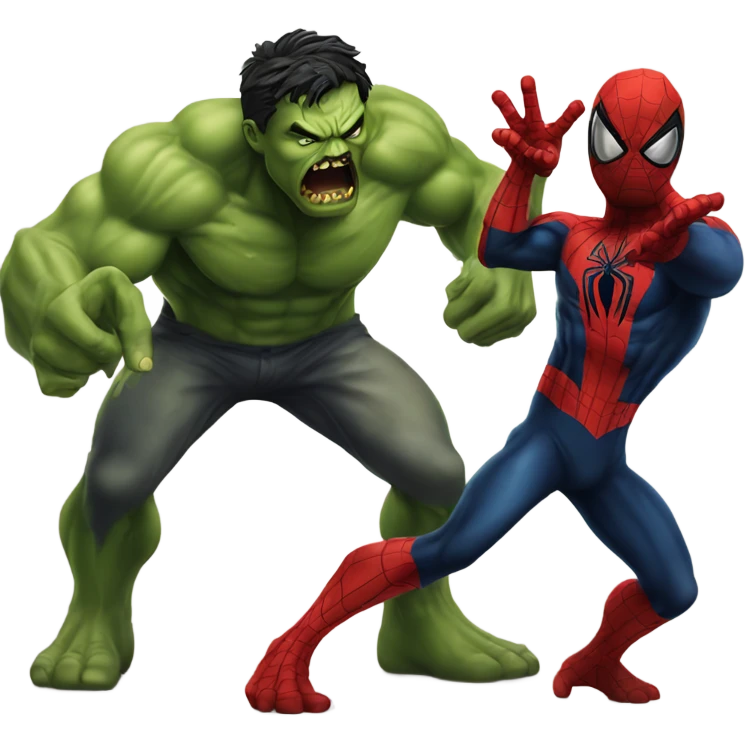 Zombie Spiderman fight to hulk  emoji