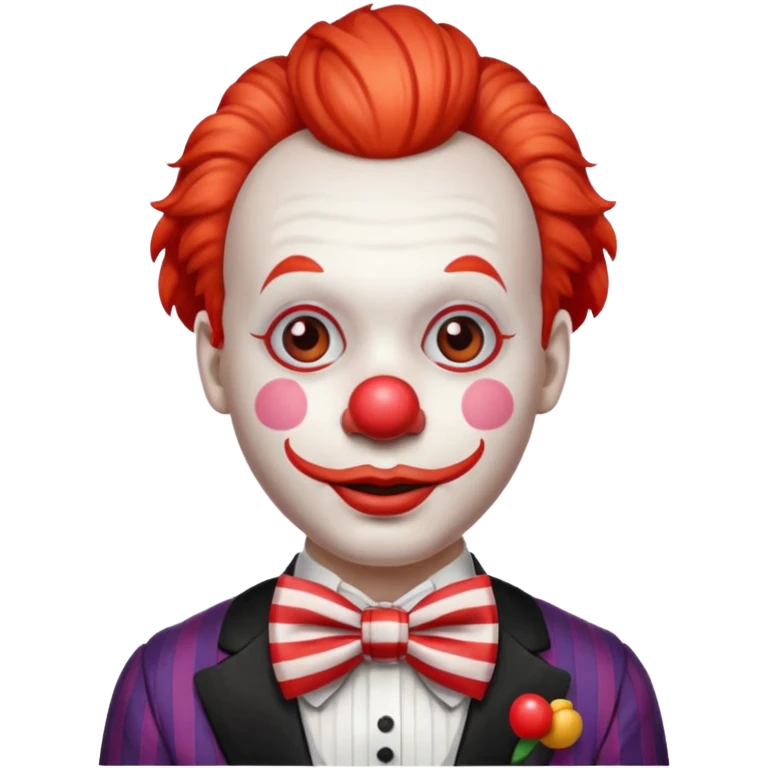 Clown with striped bow tie emoji