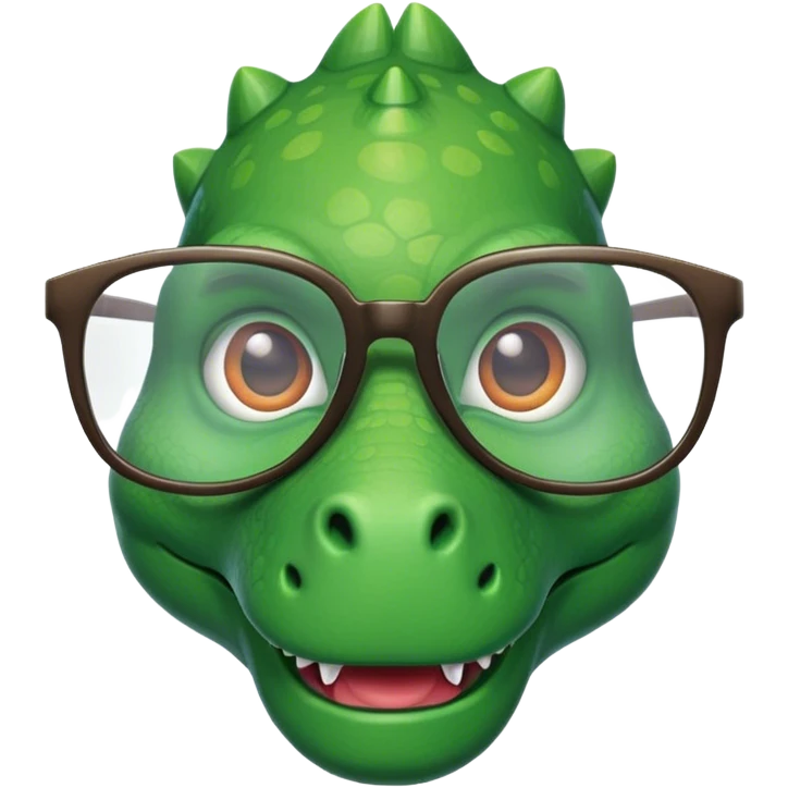 dinosaur face with moustache and glassex emoji