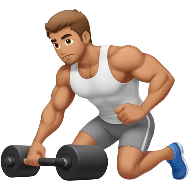 gym guy foam-rolling emoji