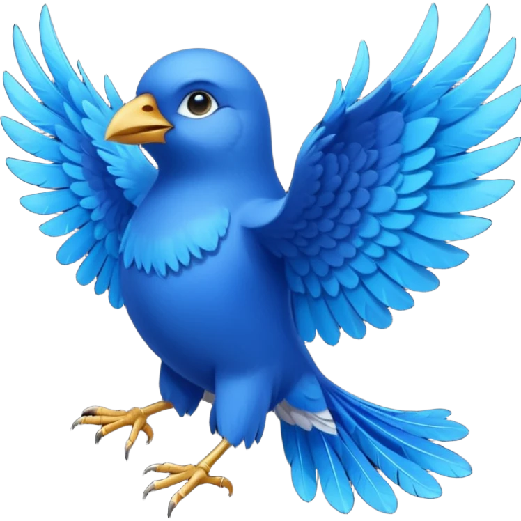 blue bird with open wings emoji
