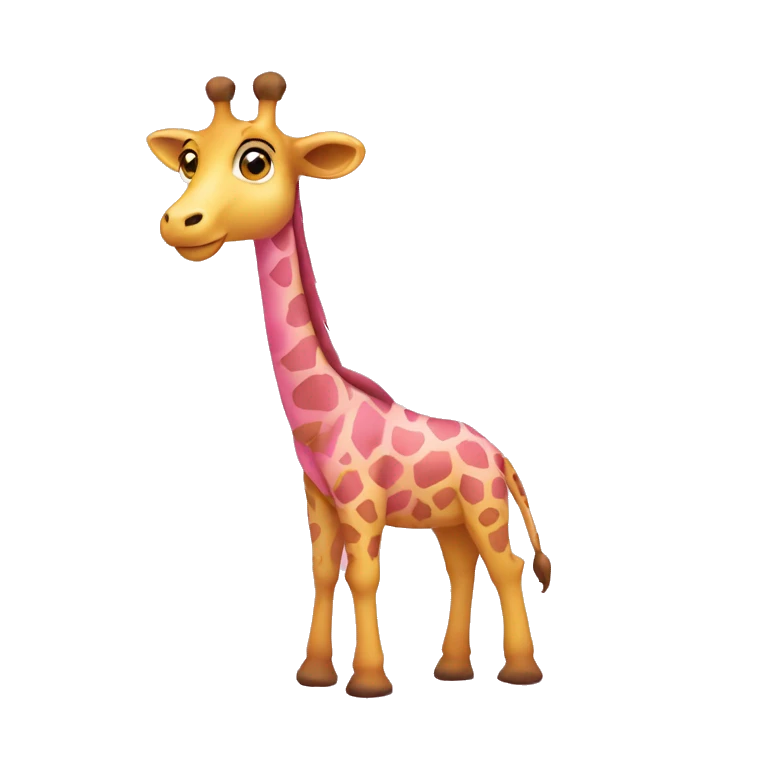 Une girafe de couleur rose emoji