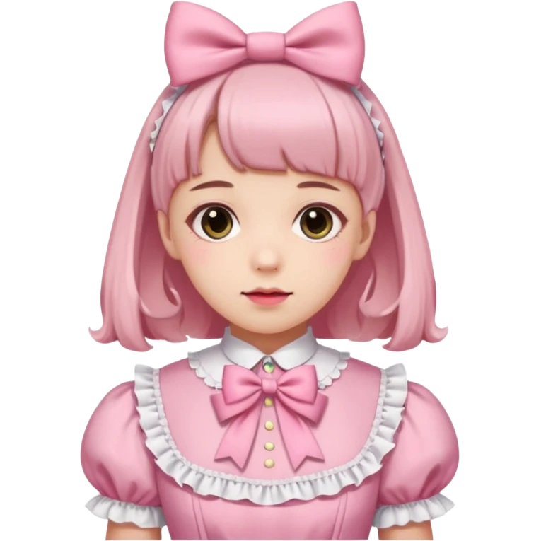 Fiyonklu ve pembe lolita giyen erkek çiz emoji