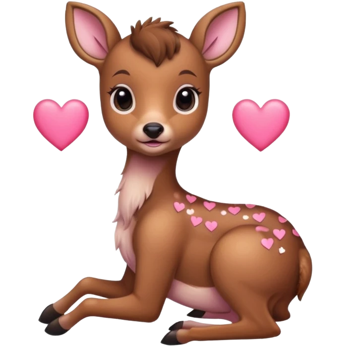 Baby deer with pink hearts  emoji