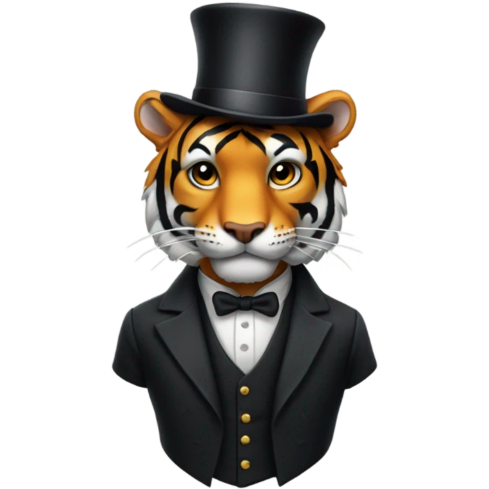 Tiger with a top hat emoji